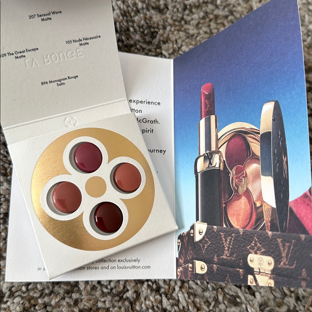 NEW Authentic Louis Vuitton La Beaute LV Rouge Matte and Satin Lipstick Sampler
